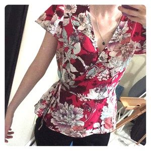Ellen Tracy Floral Patterned Blouse Size S